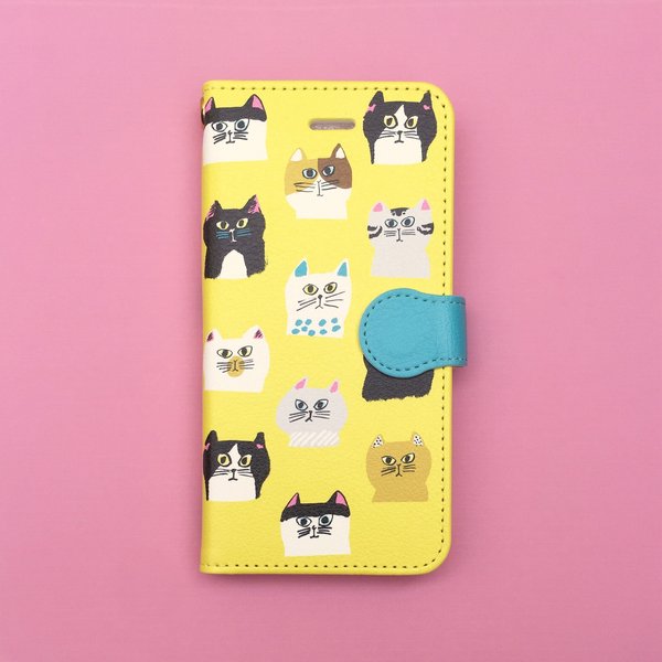 cat!cat!cat!【iphone】手帳型ケース イエロー 