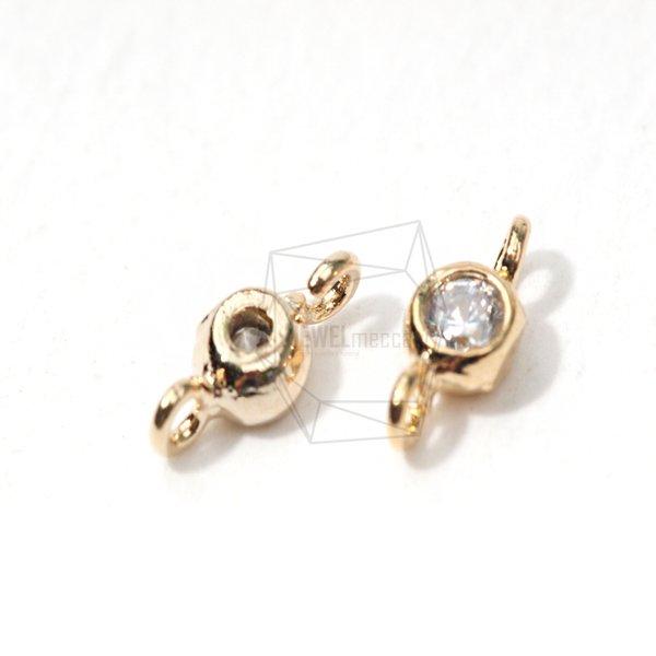 CNT-011-G【4個入り】キュービックジルコニアチャーム,Cubic Zirconia Charm