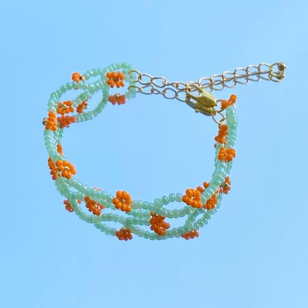 フラワービーズブレスレット [flower beads bracelet]