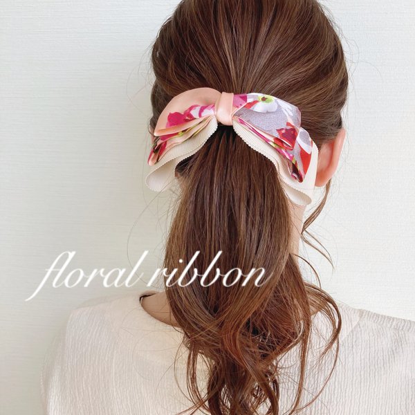 送料無料★バナナクリップ アーチ型【floral ribbon♡】