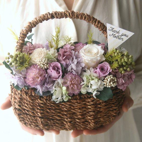 Flower basket Purple carnation -lavender-