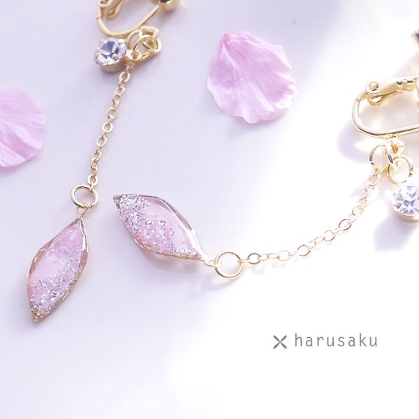 ひらり舞う 桜ピアス イヤリング/ さくら フォーマル ウェディング 結婚式