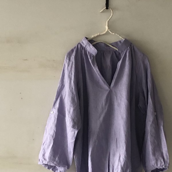 ［秋SALE］lilac/ラグランチュニック frech linen100%