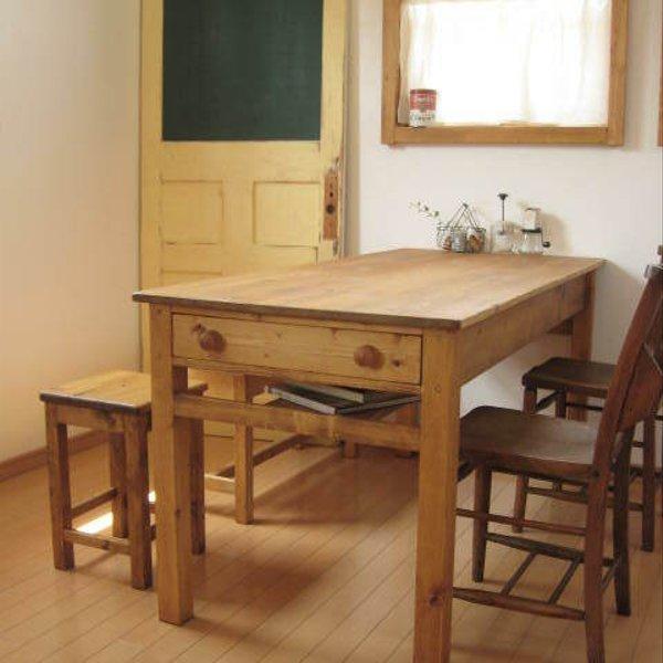 オーダーメイド /   side drawer dining TABLE pine   # size order #