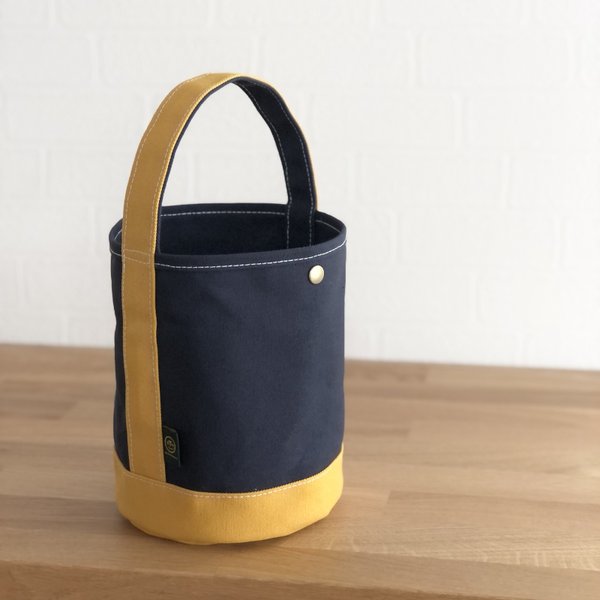 《受注製作》"bucket bag"  navy × mustard
