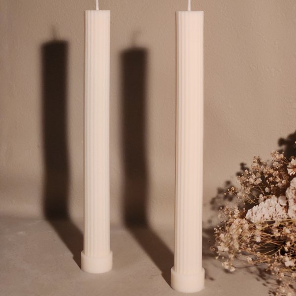 Ribbed Slim pillar Candle リブ　スリム　ピラーキャンドル