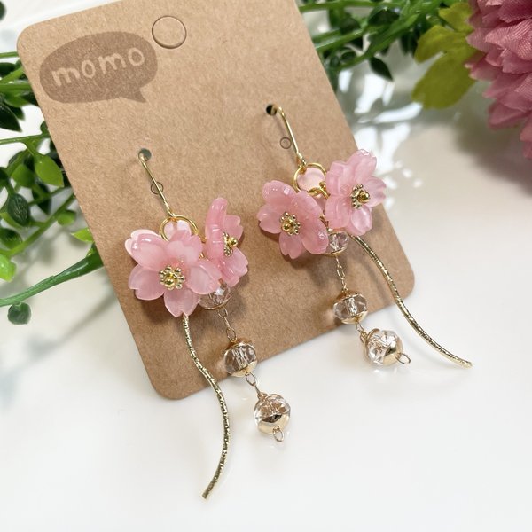 可愛い！桜のロングピアス・イヤリング♡