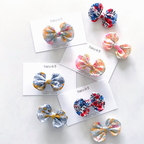 ＊ LIBERTY Wiltshire ＊  funwari mini ribbon clip  <baby&kids>　※ヘアゴムに変更可能