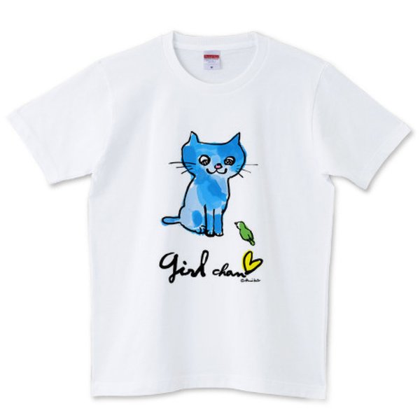 girlちゃんTシャツ・青い猫
