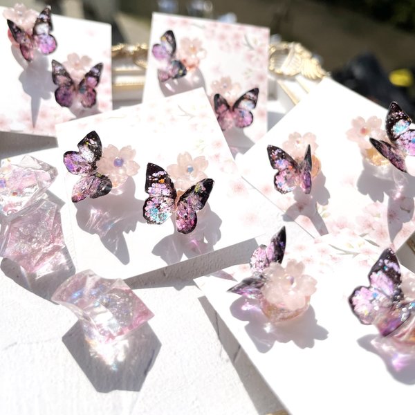 魔法蝶々×桜の耳飾り  ✨さくらのピアス