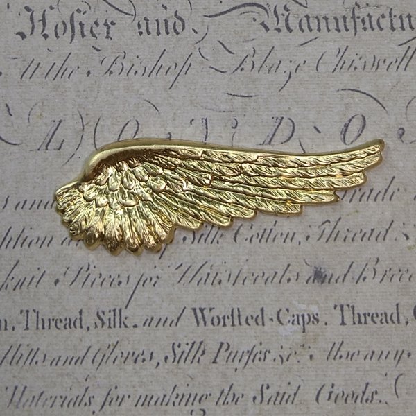 BEHOLD− 真鍮製 羽根 1個 右 翼 ウィング 天使 ヴィンテージ風　BRASS25