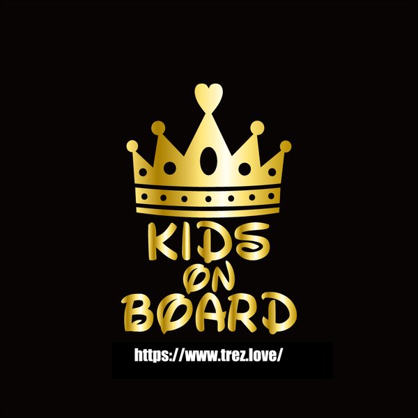 全10色 KIDS ON BOARD ティアラ 王冠 ステッカー