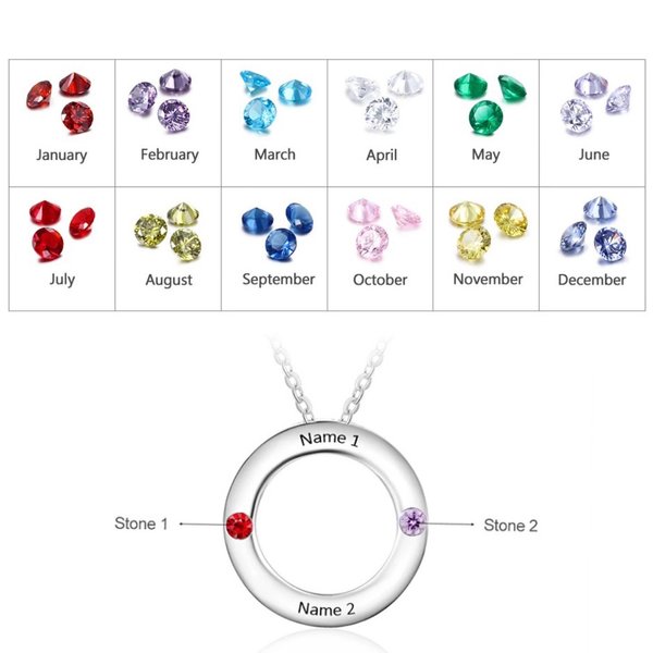 オーダーメイド ネックレス 名入れ 誕生石 ペア