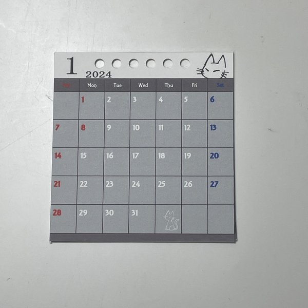 卓上用カレンダー付け替え用　正方形　猫