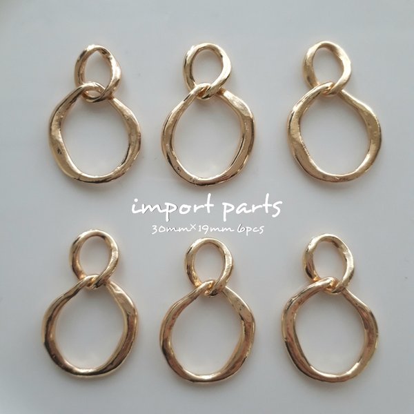 《gold》import charm 30mm✕19mm 6pcs【Ch-336go】