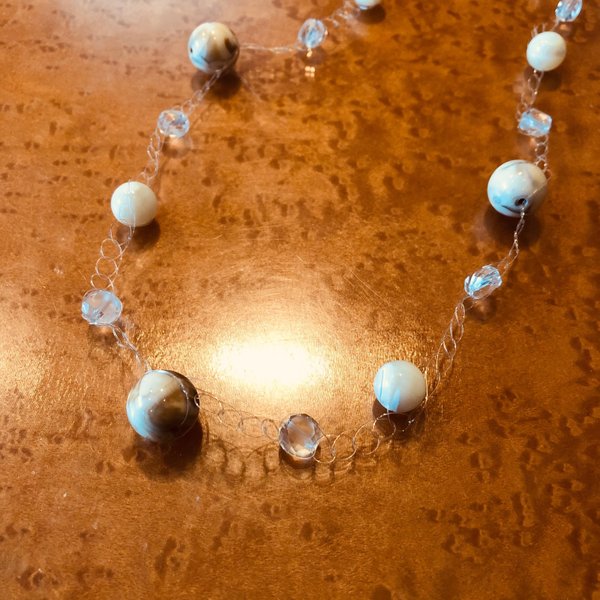  “Marble” long necklace 