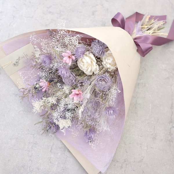 優しい紫の花束/ドライ風