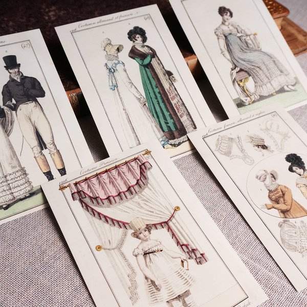 19世紀フランス・アンティーク・ファッションプレート・ポストカード