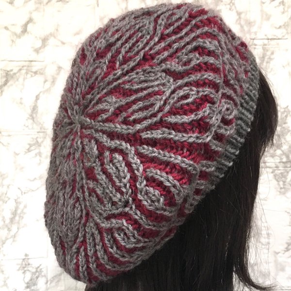 ブリオッシュ編みのベレー帽