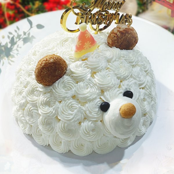 白くまさんのクリスマスケーキ14cm（4名様） xmasケーキ 4号 クリスマス ケーキ ギフト スイーツ フルーツタルト タルト ホールケーキ 苺たっぷり お取り寄せ 大人 子供
