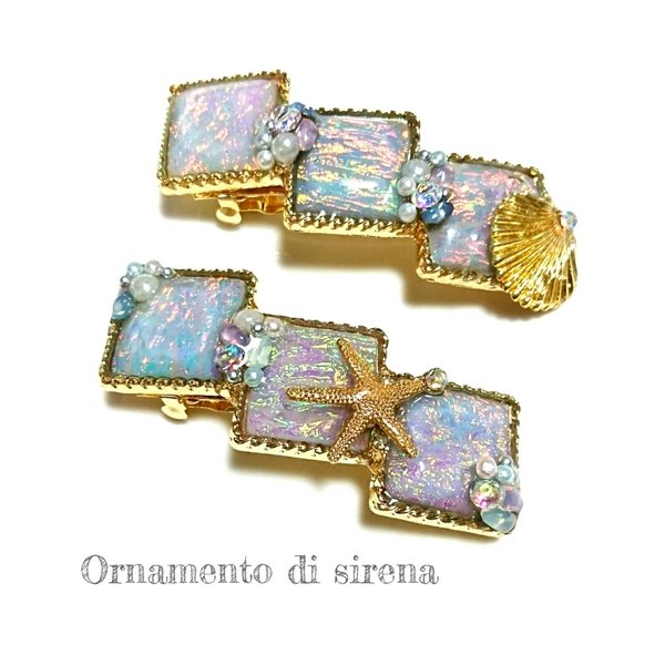 Ornamento di sirena～人魚の髪飾りバレッタ