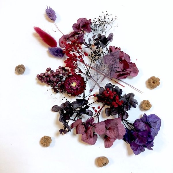 花材セット　ハロウィン　パープル　１０種類