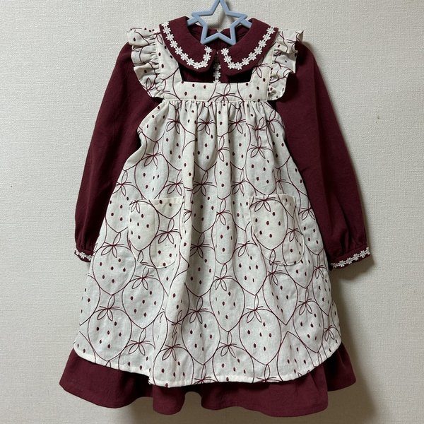 子供服受注販売❗️ワンピースとエプロンのセット