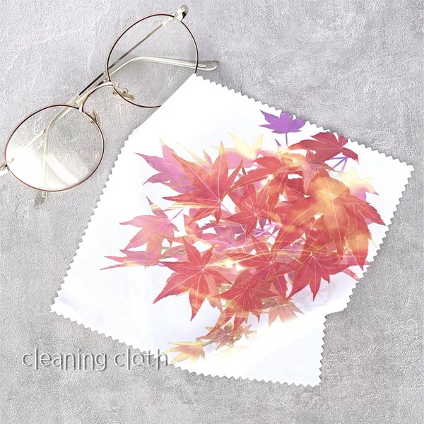 -紅葉- 花と草木のクリーニングクロス・メガネ拭き（15cm×15cm)