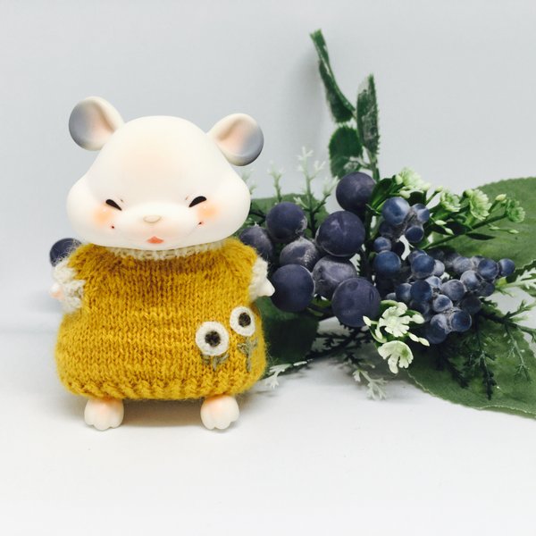 chico お花刺繍セーター イエロー