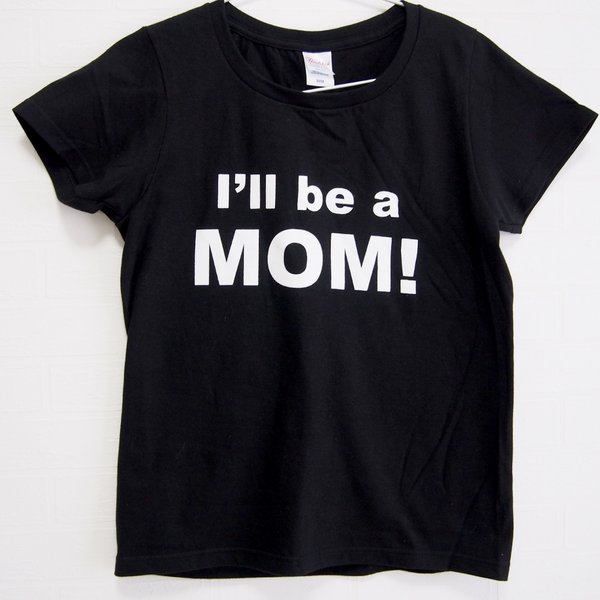 ママ用♡マタニティフォト用Tシャツ(I'll be MOM!)  ブラック
