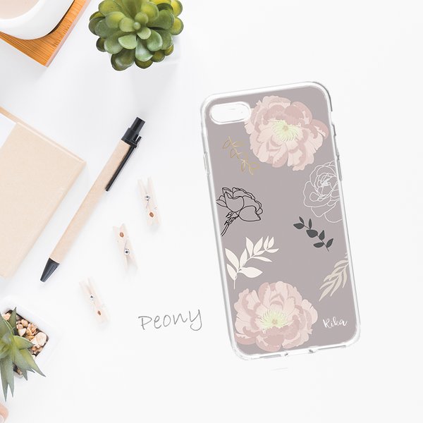 【名入れ可ハードケース】Peony ＊ iPhone・Android スマホケースほぼ全機種対応