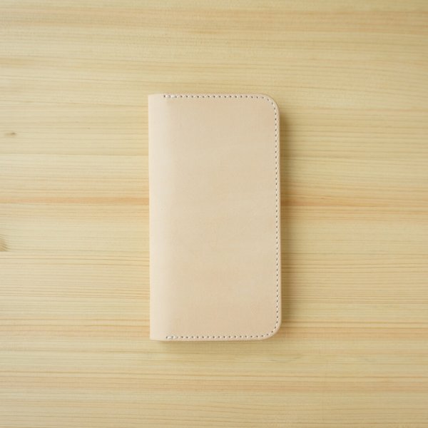 牛革 iPhone 11 カバー  ヌメ革  レザーケース  手帳型  ナチュラルカラー 