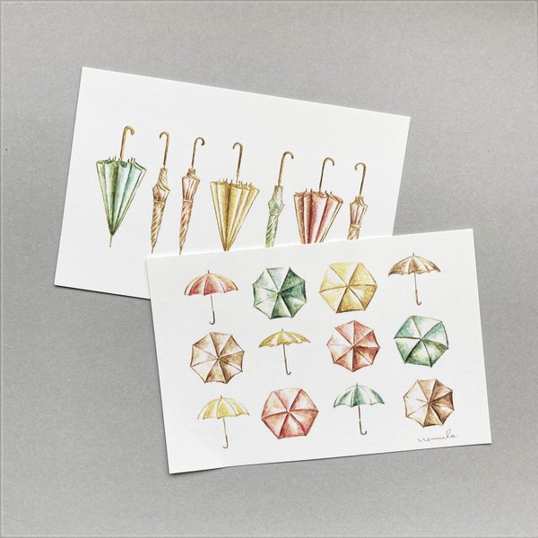 post card set -umbrella-