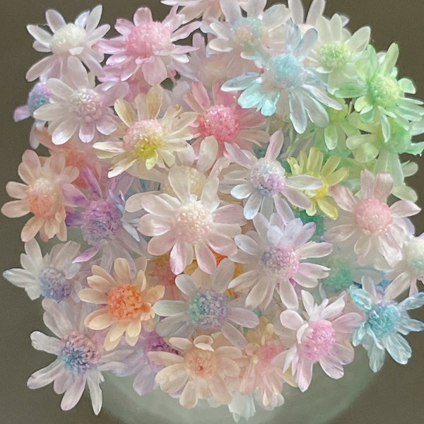 スターフラワーミニ　ふんわりシャーベット　60個　パステル　カラフル　レジン　ハーバリウム　ボールペン　工作　花材