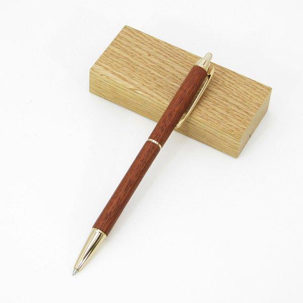 木軸ノック式ボールペン（細軸）２ピース　花梨　SK8芯