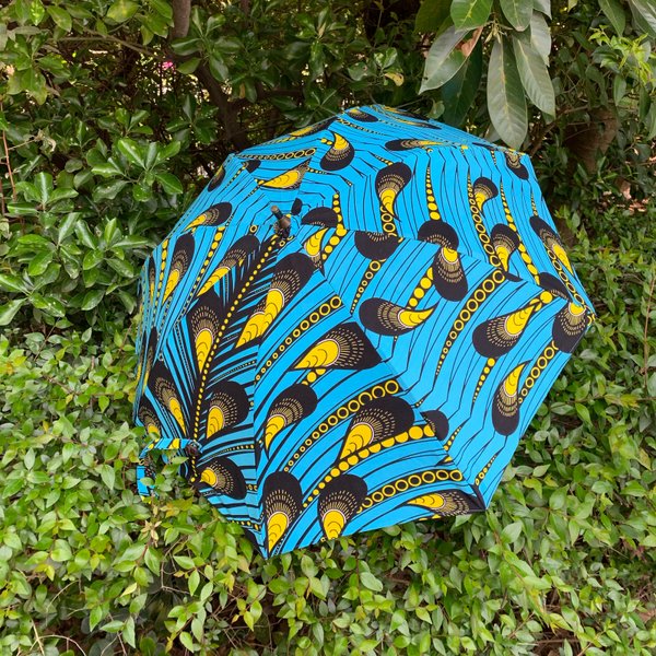 アフリカン布の日傘・羽根