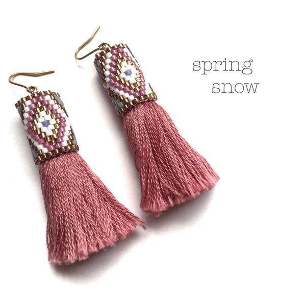 再販7♡tassel × earrings(smokey pink)