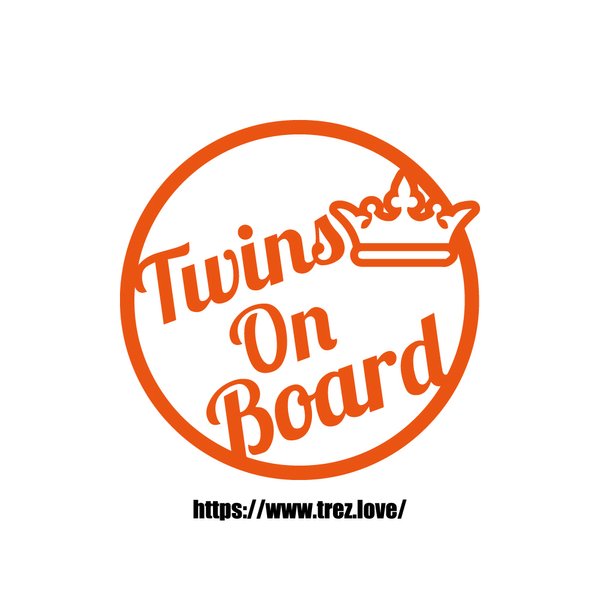 全10色 TWINS ON BOARD サークル ステッカー 