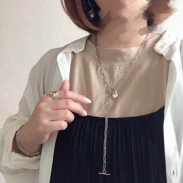 mantel × baroque pearl necklace ∴ ステンレス マンテル