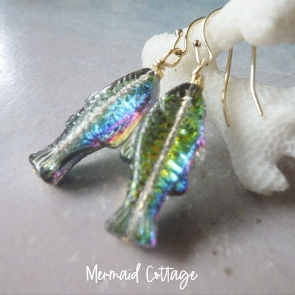 Tropical Fish glass earrings　 南国のお魚ピアス