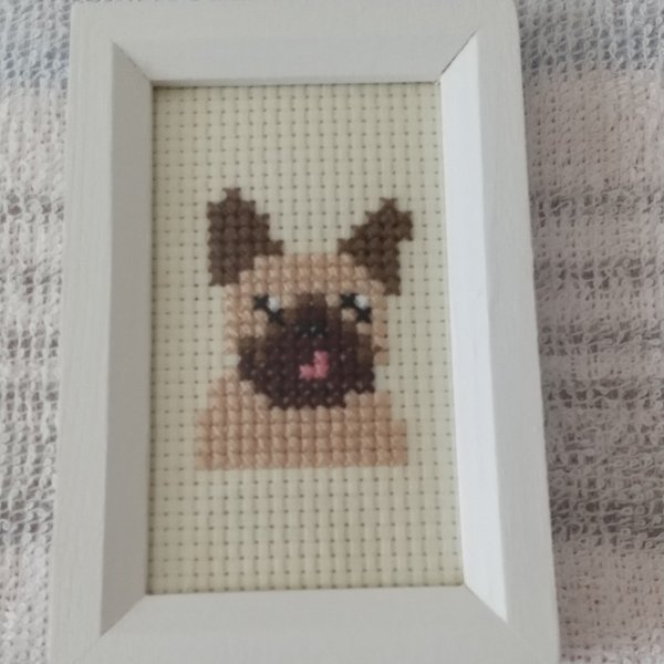 クロスステッチ刺繍ミニ額 犬シリーズ⑧