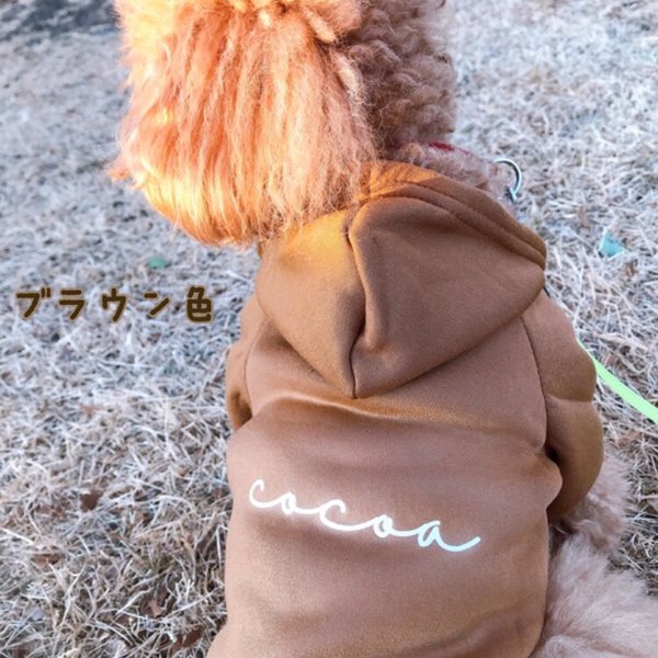 Spring SALE！わんこの冬支度　名入れ犬服simple サイン字名入れ 犬服パーカー☆オーダー名前入れお洒落パーカー