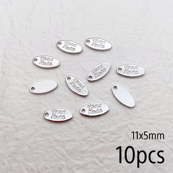 【knz4719chmm】【11x5mm】【10個】mini plate charm　　ハンドメイドタグ・プレート・ミニ・チャーム・ワンポイント