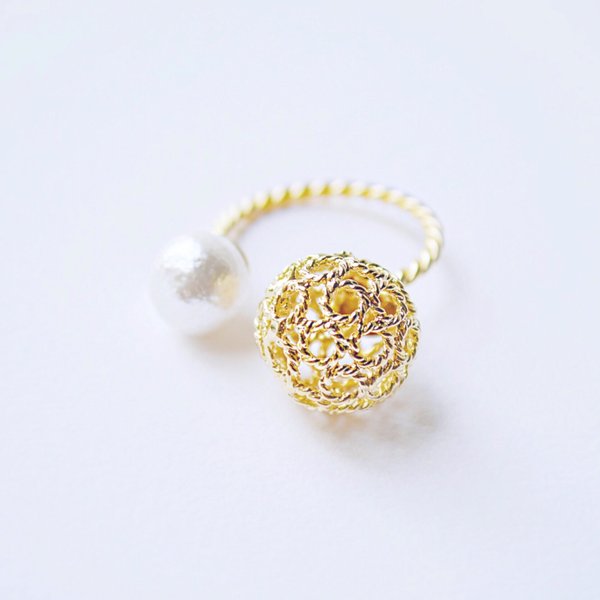 gold cocoon ring