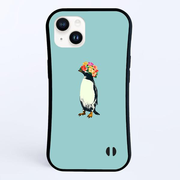  [iPhone グリップケース] flower penguin