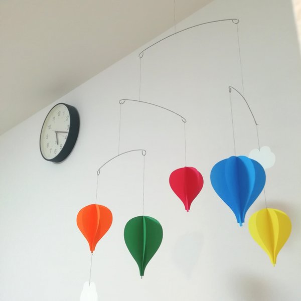 ハンドメイド ペーパー モビール カラフル 気球 インテリア リビング 子供部屋