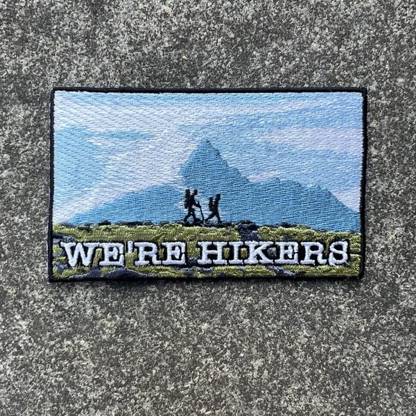 新作！ワッペン『We're hikers！』黒縁ver.