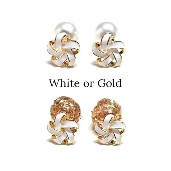 ピアス WhiteorGold イヤリング 樹脂ピアス 樹脂イヤリング ホワイト ゴールド 0001.1