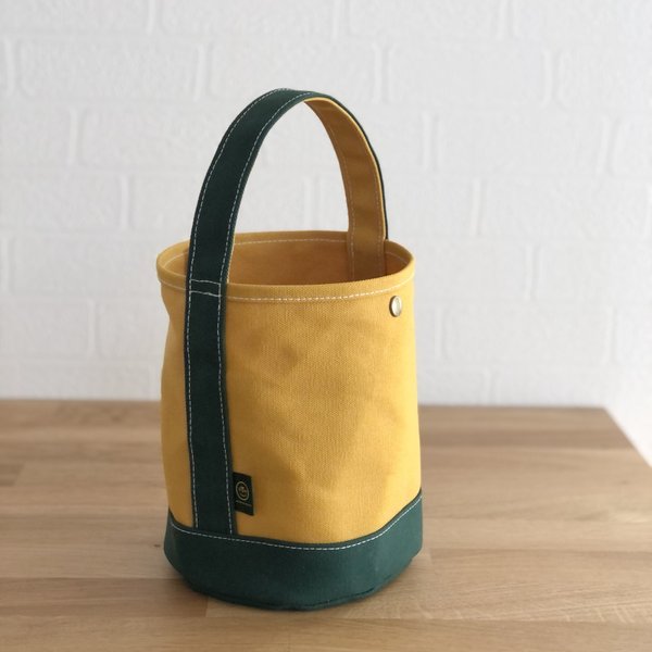 《受注製作》"bucket bag"  mustard × green