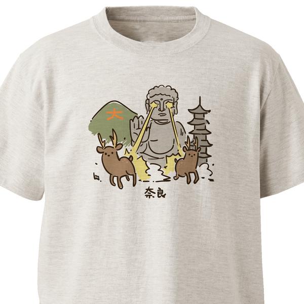 【架空お土産シリーズ】奈良土産【オートミール】お土産屋ekot Tシャツ <イラスト：タカ（笹川ラメ子）>